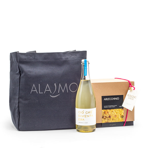 SAC CADEAU ALAJMO | PANETTONE + PROSECCO + SHOPPER NOIR